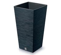 Prosperplast Furu Collection Anthracite Planter with Tank 34.5 x 34.5 x 66 cm Capacity 24 litres, 24 L