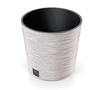 Prosperplast Furu Collection Broken White Planter with Tank 25 x 25 x 22.5 cm, 7.5 L Capacity, 25 x 25 x 22,4 cm