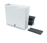 Prosperplast Furu Collection Plant Pot with Container 58 x 18 x 49.8 cm Capacity 12 litres White, 12 L-Alto