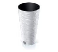 Prosperplast Furu Collection White Flower Pot with Container 25 x 25 x 48 cm Capacity 7.5 L