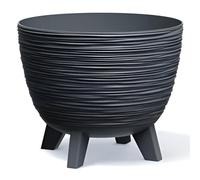 Prosperplast Furu Flower Pot, Bowl with Feet, Plant Bowl, UV Ray-resistant (Anthracite, Diameter 236 mm)
