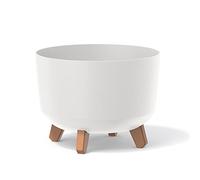 Prosperplast Gracia Standard Flower Pot with Removable Legs Including Insert for Indoor and Outdoor Planter Round Plastic (290 mm, White)