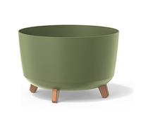 Prosperplast Gracia Standard Flower Pot with Removable Legs Including Insert for Indoor and Outdoor Planter Round Plastic (390 mm, Green)