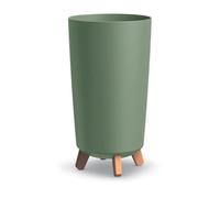 Prosperplast Gracia Tubus Slim Tall Planter with Green Earth Legs, 24 x 24 x 44.5 cm - Indoor and Outdoor Use for Garden, Terrace and Balcony