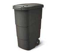 Prosperplast Keden Wheeler 90L Wheelie Rubbish Bin Trash Can With Wheels And Lid, Black, Large, Plastic