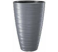Prosperplast Maze DPMZ400 2-in-1 Flower Pot Planter with Plant Pot Round Plastic 37.5 cm Diameter 57.9 cm Height (Grey)