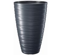 Prosperplast Maze DPMZ400 2-in-1 Plant Pot Including Plant Pot Round Plastic 37.5 cm Diameter 57.9 cm Height (Anthracite)