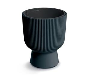 Prosperplast Milly Designer Flower Pot Modern Cylinder Design with Plant Insert, Frost, Heat and UV Ray Resistant, Indoor and Outdoor Use, Charcoal, Diameter 390 mm