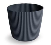Prosperplast Milly Round Vertical Stripe Flower Pot for Indoor and Outdoor Use (Anthracite, Diameter 292 mm)