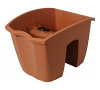 Modern flower pot on the railing Prosper Plast Crown Flowerpot (240mm, Terracota)