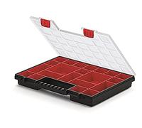 Prosperplast Organiser Tool NOR B (Assortment Box, Small Parts Magazine for Screws/Tools, Removable Boxes, Transparent Lid, Sorting Box), Transparent