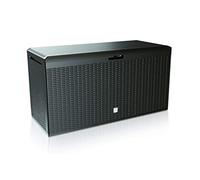 Garden Storage Chest Box Deck Patio Wheels Handles Weatherproof 290L Rattan Grey