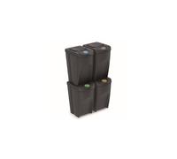 PROSPERPLAST rg-vertrieb Set of 4 Recycling Bins 140 L Sortibox Plastic Anthracite 4 x 35 L