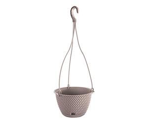 PROSPERPLAST Round Hanging Planter 4.8L Splofy Round WS Plastic in Mocca Colour, Ø27 x 16.5 cm