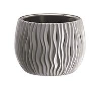 Prosperplast Sandy Plastic Flower Pot with Inner Pot Planter (180 mm Diameter, Grey)