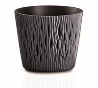 Prosperplast Sandy Round 2-in-1 Flower Pot/Planter, incl. Round Plastic Plant Pot (158 mm, Anthracite)