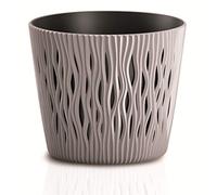 Prosperplast Sandy Round Plant Pot 2in1 with Plant Pot Round Plastic Planter Form, Indoor Outdoor Usage, Size Small