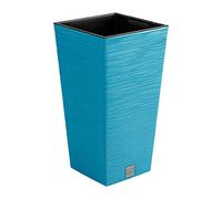 Prosperplast Scandinavian Blue Planter with Reservoir Furu Collection 24 x 24 x 45 cm, 7.5 L Capacity