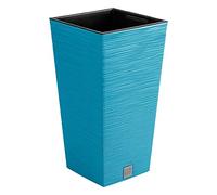 Prosperplast Scandinavian Blue Planter with Reservoir, Furu Collection, 29.5 x 29.5 x 55 cm, 14 Litre Capacity, 29,5 x 29,5 x 55 cm