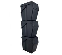 Prosperplast Set of 3 Recycling Bin with 75 Litre Capacity in Anthracite with Handles 40 2 Prof. x 24 Frontal x 50 5 altura CADA cubo en Torre 113 c