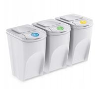 Prosperplast Set of 3 x 35 L rubbish bin sortibox - Ashen