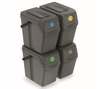 Prosperplast Sortibox Stackable Recycling Bins 100l 4 Units Grey
