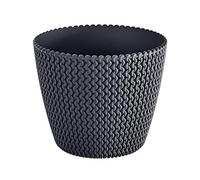 Prosperplast Splofy Flower Pot Plant Pot Plant Pot Flower Pot Knitting Pattern Plastic (187 mm, Anthracite)