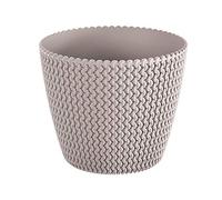 Prosperplast Splofy Flower Pot Plant Pot Plant Pot Flower Pot Knitting Pattern Plastic (187 mm, Mocha)
