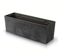 Prosperplast Urbi Case Concrete Effect planter with inner pot Plant trough Flower trough for indoor and outdoor Rectangular Plastic 77x23,5x24,6cm (Anthracite)