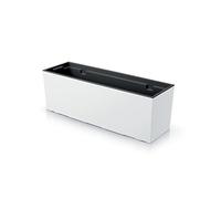 Prosperplast Urbi Case Flower Pot Plant Pot with Inner Pot for Indoor and Outdoor Use Rectangular Plastic Flower Pot UV Resistant 77 x 23.5 x 24.6 cm (White)