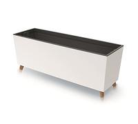 Prosperplast Urbi Case N Planter with Legs and Indoor Planter for Indoor and Outdoor Rectangular UV Resistant Rectangular 77 x 23.5 x 30 cm (White)