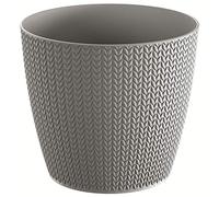 Prosperplast Wheaty Flower Pot 1l, Dimensions (mm) 128x128x112, Gray Color, Grey Stone