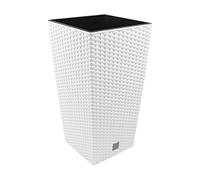 Prosperplast White premium quality 49 L Rato Square flower pot, rattan style
