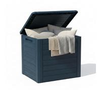 Prosperplast Woodebox Garden Box Cushion Box Cushion Chest Garden Chest Lockable Plastic 140 Litres (Anthracite), Charcoal (ZA4901)