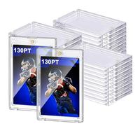 Prospura 50ct 130PT Magnetic Card Holders, One Touch Hard Top Loaders, UV Protected Clear Plastic Cover for Sports, Football, Basketball, Baseball, Trading Cards (50)