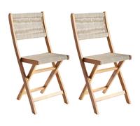 Set of 2 Garden Chairs PROSSEDI Folding Acacia Wood Beige