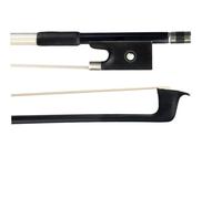 Prossional Violin Bow 4/4 Black Carbon Fiber Violin Bow Round Stick White Horsehair Ebony Inlay Student Bow
