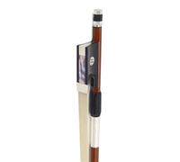 Prossional Violin Bow Durable natural hematoxylin silver mounted violin bow Brazilian wood 4/4, 3/4, 1/2, 1/4, 1/8 (Color : 1/2)