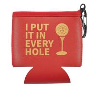 ProSSS Premium Golf Beer Can Sleeve Cooler with Neoprene Insulation, Leather Exterior, Strong Magnetic Back & S-Hook Carabiner - Keeps Drinks Cold, Hands-Free for Golf Cart