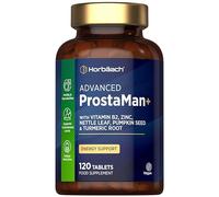 ProstaMan+ Supplement for Men | Complex Formula with Pumpkin Seed, Nettle Leaf, Vitamin B2, Zinc and Turmeric Root | 120 Vegan Tablets | by Horbaach