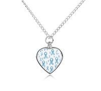 Prostate Cancer Awarenes Ribbons Urn Necklace for Ashes Adjustable Pet Cremation Jewelry for Men Women