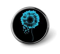 Prostate Cancer Awareness 1 Round Metal Badge Lapel Pin,Stylish Patriotic Pattern Button Brooch Decorative Badges for Men Women