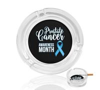 Prostate Cancer Awareness Blue Ribbon Glass Ashtrays for Cigarettes Ash Tray Ashtray Home Office Indoor Outdoor Decoration