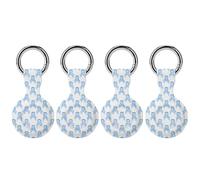 Prostate Cancer Awareness Blue Ribbons Compatible for AirTag Holder with Keychain Silicone Protective Case Cover 4PCS