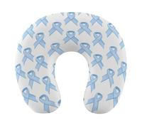 Prostate Cancer Awareness Blue Ribbons Travel Pillow Soft Neck Pillow U Shaped Pillows Airplane Pillow for Home Office Camping