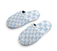 Prostate Cancer Awareness Blue Ribbons Unisex Slippers Warm House Shoes Indoor Slipper Boys And Girls