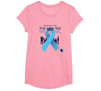 Prostate Cancer Awareness: Fighting for The Men We Love T-Shirt, Girls, Pink, Small
