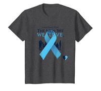 Prostate Cancer Awareness: Fighting for The Men We Love T-Shirt, Kids, Dark Heather Grey, 10 Years