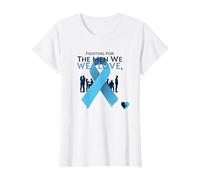 Prostate Cancer Awareness: Fighting for The Men We Love T-Shirt, Women, White, XXL
