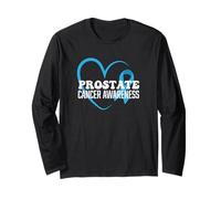 Prostate Cancer Awareness Heart Ribbon Long Sleeve T-Shirt